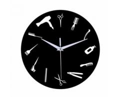 Style de Creative Non-Coutil Silencieux Antique Bois Horloge Murale Pour La Maison Cuisine Noir PL666 - Décoration murale