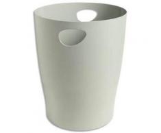 Lot de 2 Corbeilles à papier 15L gris - Polystyrène - Diamètre 26 cm, hauteur 33,5cm - Corbeille, bac à courrier, poubelle