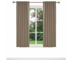 Deconovo Lot de 2 Rideaux Intérieur Occultant avec Pattes Invisibles Isolant Thermique Rideau Salon désign Moderne Chambre Taupe 140x180cm - Rideaux et stores