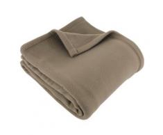 Couverture polaire 240x260 cm 100% Polyester 350 g/m2 TEDDY Marron Taupe - Linge de lit