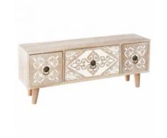Boîte de Rangement 3 Tiroirs en Bois Été 43cm Naturel - Boite de rangement