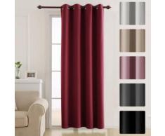 Deconovo Rideaux Occultant Isolant Thermique Rideaux Rouge à OeilletsRideau de Porte en Chambre Salon Design Moderne 132x183 cm - Rideaux et stores