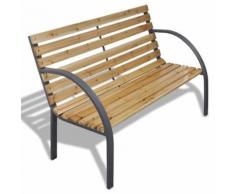 vidaXL Banc de jardin 112 cm Bois et fer - Mobilier de Jardin