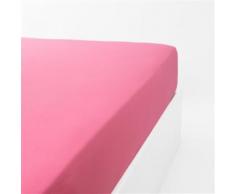 LINANDELLE - Drap housse coton jersey extensible DOUCEUR Rose fushia 140x190 cm - Linge de lit