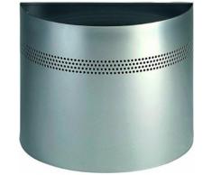 Durable 331623 corbeille à papier demi-ronde 20 litres hauteur 32 cm en métal peint avec bande de perforations coloris argent mé - Accessoires de rangement