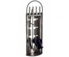 Aubry Gaspard - Valet de cheminée en métal 4 accessoires - Cheminée électrique