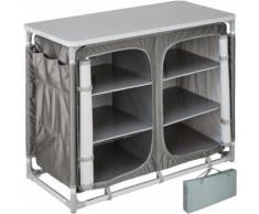 TecTake Meuble de camping 2 compartiments 6 étagères - gris - Mobilier de camping