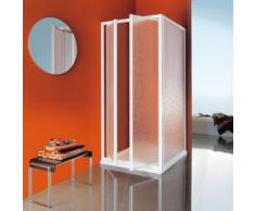 Samo - Porte de douche à deux battants 77-81 cm Ht.185 cm ouverture vers l'extérieur profilé blanc Granité - Ciao - Installations salles de bain