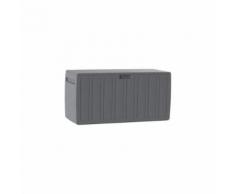 Tood Malle De Rangement En Resine - 270 L - 117x45,5x57 Cm - Gris - Mobilier de Jardin