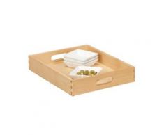 ZELLER 13307 CAISSE MULTI-USAGES CAISSE MULTI-USAGES EN HÊTRE VERNIS 40 X 30 X 7 CM - Accessoire de cuisine