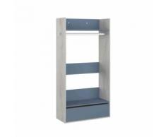 Dressing enfant en bois grisé et bleu - DR9020 - Armoire