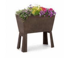 Blumfeldt Mammutgrow Flex Carré Potager surélevé pour culture dŽherbes et fleurs - protection anti UV et gel - marron - Jardinières et bacs
