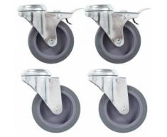vidaXL 72x Roulettes Pivotantes Roues Fixes pour Etabli Chariot Roulant Meuble Etagère à Livre Tables de Travail Capacité de 35 kg 50 mm - Accessoires pour meubles