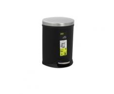 Poubelle de salle de bain noir 6l semi cylindrique 7910231 - Eko - Poubelle