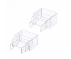 6Pcs Acrylique Transparent Affichage Riser Bijoux D'Escalier Affichage Étagère Vitrine Fixture Snpl640 - Rangement de l'atelier