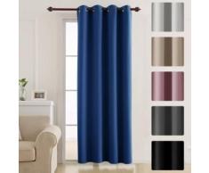 Deconovo Rideau Home Decorative Isolant Thermique Rideau Occultant Oeillet Rideau pour Chambre Enfant 132x213cm Bleu - Rideaux et stores