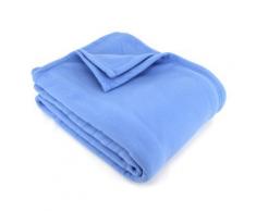 Couverture polaire 240x260 cm 100% Polyester 350 g/m2 TEDDY Bleu Azur - Linge de lit