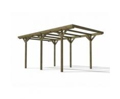 Carport simple ZEPHYR en bois traité classe III - Surface 15.5 m² - Mobilier de Jardin