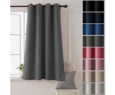 Deconovo Oeillets Rideaux Occultants Gris Isoltant Thermique Rideaux Chambre Adulte pour Enfant Bebe 132x138cm - Rideaux et stores