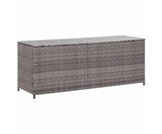 vidaXL Boîte de rangement de jardin Gris 150x50x60 cm Résine tressée - Mobilier de Jardin