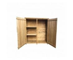 Abri armoire extérieur Sundy en bois massif 140 x 50 x 162 cm - KNH1110 - GARDIUN - Mobilier de Jardin