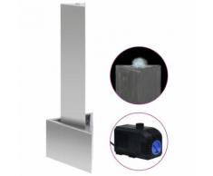 vidaXL Fontaine de jardin Argenté 37,7x32,6x110 cm Acier inoxydable - Décoration d'extérieur