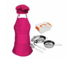 8Pcs Filles Tablier de Cuisine Chapeau en Acier Inoxydable Pot Set de Cuisine Jeu de Rôle Jouet Gjj158 - Autre jeu d'imitation