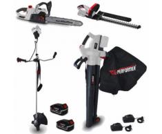 Pack Elagage Débroussailleuse Taille-haies Aspirateur souffleur Tronçonneuse 40V X-Performer + 2 Batteries 4 Ah et 2 chargeurs - Outillage de jardin motorisé