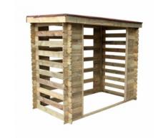 Abri bûches en bois Varsovie 3 stères avec toit bitumé - Mobilier de Jardin