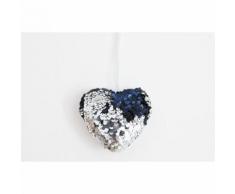 Décoration pour sapin de Noël en sequin Coeur - Argent - Objet à poser