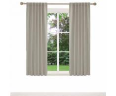 Deconovo Lot de 2 Rideaux Isolant Thermique Occultant avec Pattes Invisibles Rideaux pour Chambre Enfant Rideau Salon 132x160cm Beige - Rideaux et stores