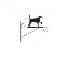 ARTEVASI Patere en Fer plat Chien - 35 cm - Gris anthracite métallisé - Décoration d'extérieur