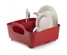 Umbra - Egouttoir à vaisselle avec poignées de transport Rouge - Accessoire de cuisine