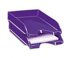 Lot de 3 Corbeilles à courrier Gloss pour format 24 x 32 - Dimensions L25,7 x H6,6 x P34,8 cm, Violet - Corbeille, bac à courrier, poubelle