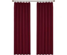 Deconovo Lot de 2 Rideau Occultant Isolant Thermique Chaleur Rideaux Salon Design Moderne Rideau Cuisine Galon Fronceur 140x240cm Rouge - Rideaux et stores