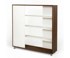Paris Prix - Bibliothèque Design En Bois adala 150cm Noyer - Étagère