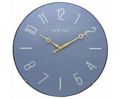 NeXtime NE-3158BL Horloge murale Dia. 35 cm, globe terrestre, bleu, dôme tendance - Décoration murale