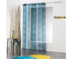 Panneau a oeillets 140 x 240 cm voile imprime transfert ethnie Bleu - Rideaux et stores