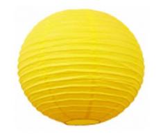 Lampion abat jour jaune 20 cm - Article de fête