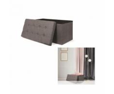 coffre banc pliable tissu gris foncehomelina france - Mobilier de Jardin