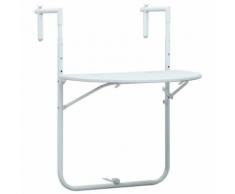 vidaXL Table de balcon Blanc 60x64x83,5 cm Plastique Aspect de rotin - Mobilier de Jardin