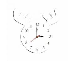 Nordic Style Elk Horloge Murale Silencieuse Horloge en Bois Pour La Maison Salon Blanc PL805 - Décoration murale