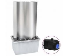 vidaXL Fontaine de jardin Argenté 60,2x37x122,1 cm Acier inoxydable - Décoration d'extérieur