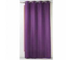 Rideau a oeillets 140 x 260 cm polyester uni punchy Prune - Linge de lit