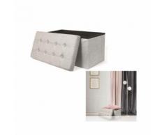 coffre banc pliable tissu gris clairhomelina france - Mobilier de Jardin