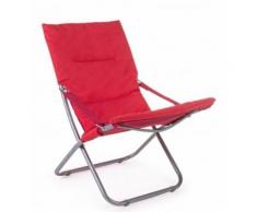 Chilienne relax matelassé coloris rouge - Dim : L 85 x P 58 x H 82 cm -PEGANE- - Mobilier de Jardin