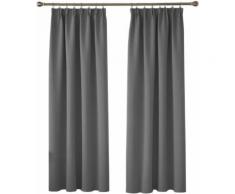 Deconovo Lot de 2 Rideau Occultant Thermiques Rideaux Fenetre Chambre Enfant Galon Fronceur Rideau pour Salon Cuisine Gris Clair 132x214cm - Rideaux et stores