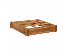 EKJU Carré potager en sapin - 100 x 100 x H 20 cm - Jardinières et bacs