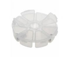 Coffrets et boites boite de rangement plastique ronde 8 compartiments Translucide - Objet à poser