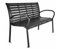 TECTAKE Banc de jardin dextérieur design en Fibres de bois Cadre en métal 126 cm x 62 cm x 81,5 cm Noir - Mobilier de Jardin